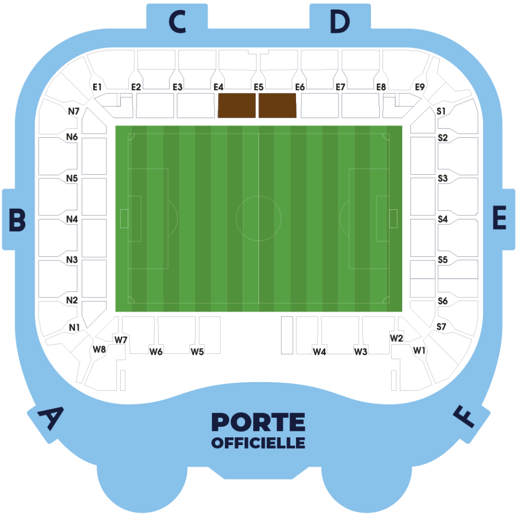Plan du stade EN EST CENTRALE BASSE