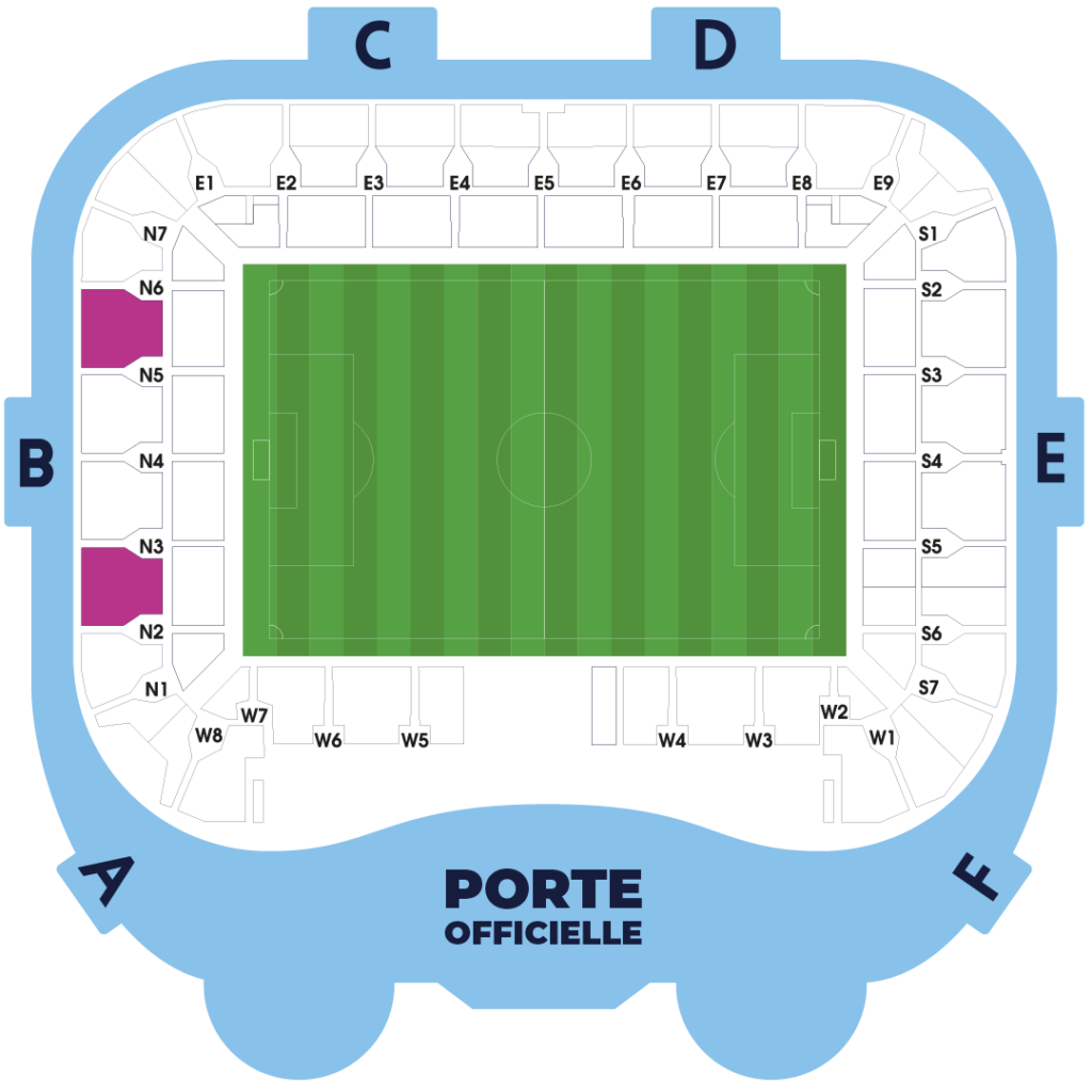 Plan du stade EN NORD LATÉRALE ASSIS