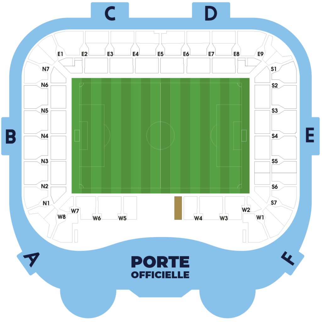 Plan du stade EN CARRÉ MAGIQUE