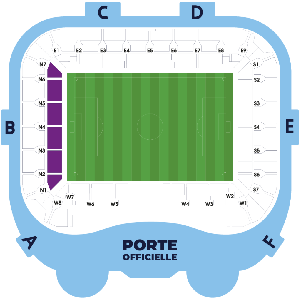 Plan du stade EN KOP BAS