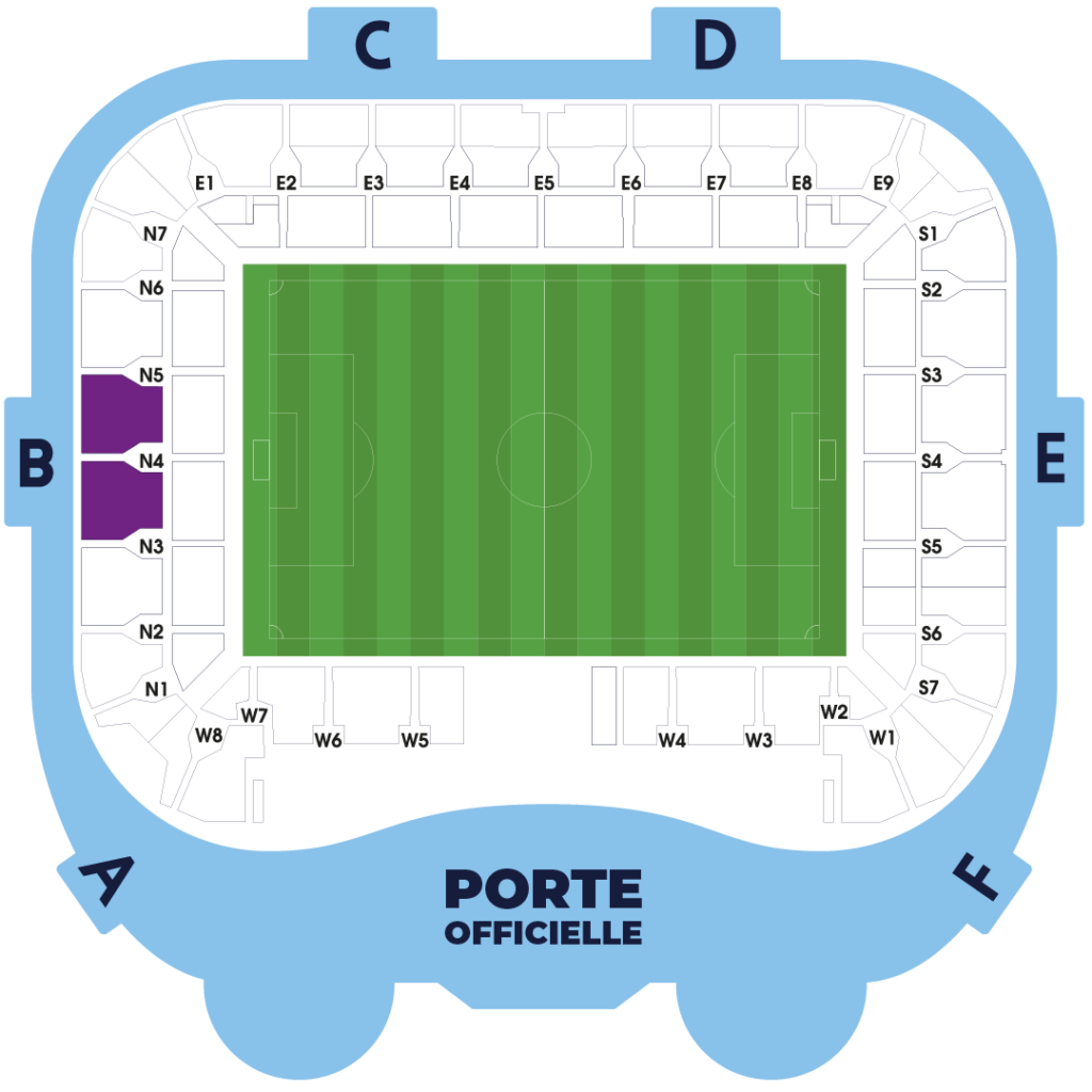 Plan du stade EN KOP HAUT CENTRAL