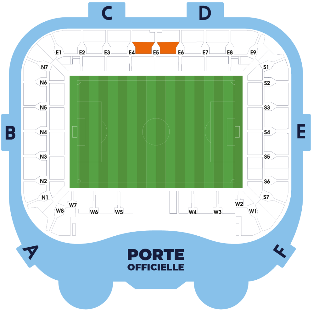 Plan du stade EN EST CENTRALE HAUTE